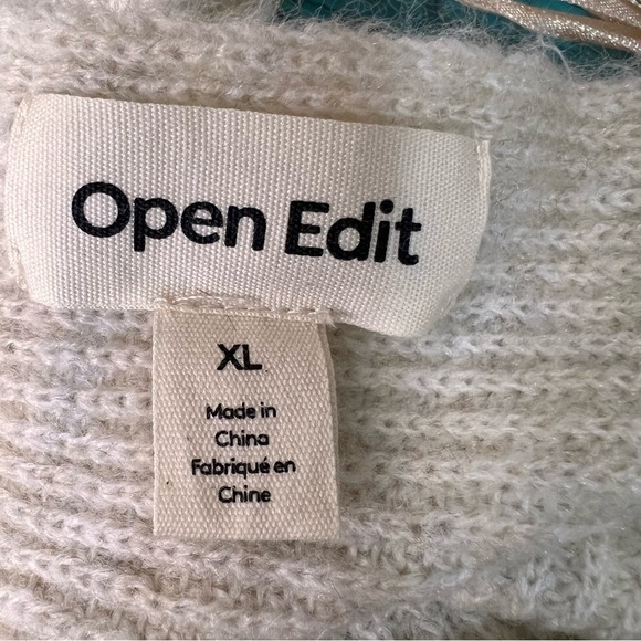 Nordstrom Open Edit Wrap Tan Knit Sweater Size XL - Picture 10 of 13